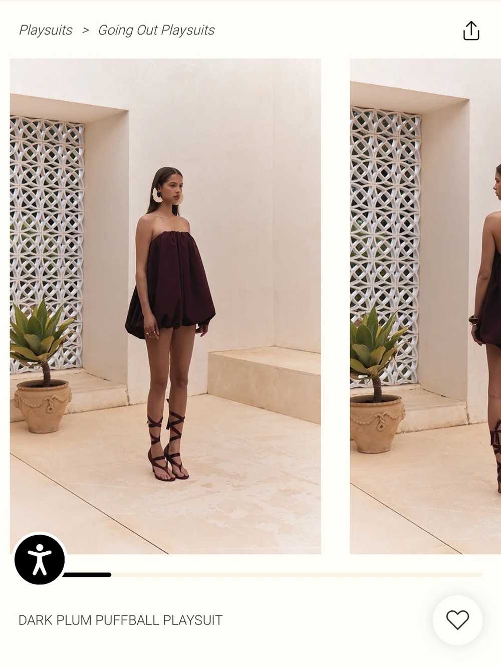 NWT DARK PLUM PUFFBALL PLAYSUIT